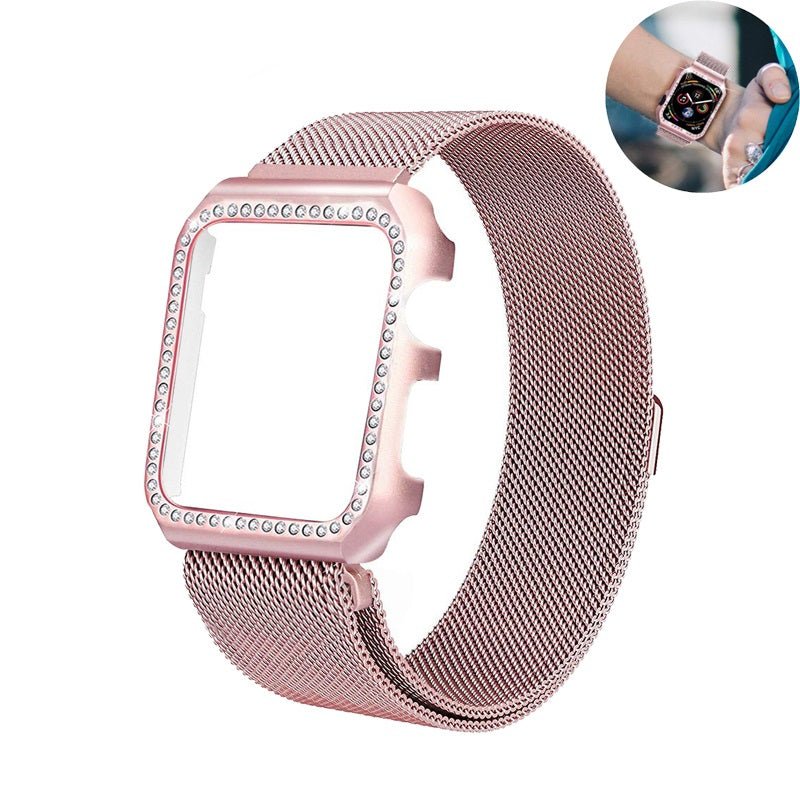 Smartwatch strap on wrist showing adjustable fit.